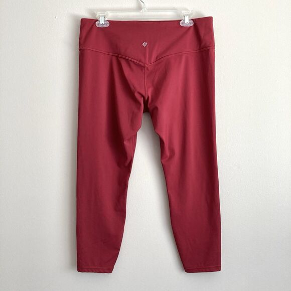 Athleta Elation Train 7/8 Tight Athletic Leggings Size XL Maroon Red Gym Workout - Picture 6 of 10